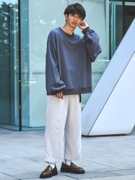 「epnok（エプノック）のアイテム（スウェット）」を使った、Ryotaさん（メンズ・176cm）の秋コーディネート