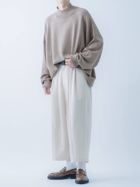 「epnok（エプノック）のアイテム（ニット/セーター）」を使った、Ryotaさん（メンズ・176cm）の冬コーディネート