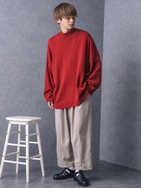 「epnok（エプノック）のアイテム（ニット/セーター）」を使った、Ryotaさん（メンズ・176cm）の冬コーディネート