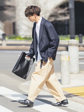 「epnok（エプノック）のアイテム（ジャケット/アウター）」を使った、Ryotaさん（メンズ・176cm）の春コーディネート