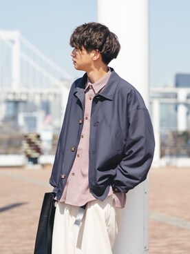 「epnok（エプノック）のアイテム（ジャケット/アウター）」を使った、Ryotaさん（メンズ・176cm）の春コーディネート