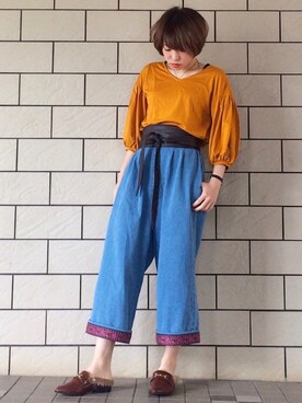 「RETRO GIRL（レトロガール）のアイテム（その他シューズ）」を使った、さこさん（レディース・162cm）の春コーディネート