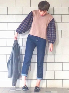 「バルーンスリーブ」｜さこさん（レディース・162cm）の秋コーディネート