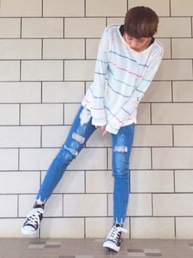 「クラッシュスキニー」｜さこさん（レディース・162cm）の秋コーディネート