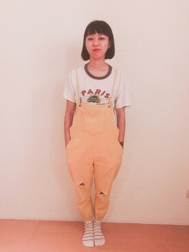 「Daniel Wellington」｜「アイテム（サロペット/オーバーオール）」を使った、GREEN GREEN🇹🇼さん（レディース・162cm）の秋コーディネート