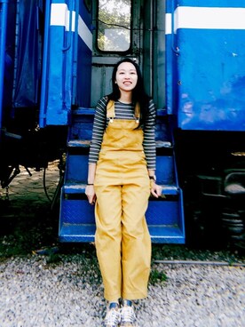 「MEIER.Q（マイヤーキュー）のアイテム（オールインワン・サロペット）」を使った、GREEN GREEN🇹🇼さん（レディース・162cm）の冬コーディネート