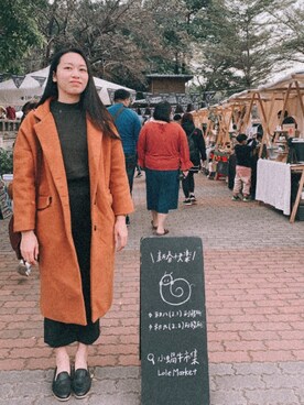 「大衣外套」｜GREEN GREEN🇹🇼さん（レディース・162cm）の冬コーディネート