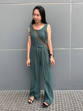 「Taiwan」｜「アイテム（オールインワン・サロペット）」を使った、GREEN GREEN🇹🇼さん（レディース・162cm）の春コーディネート