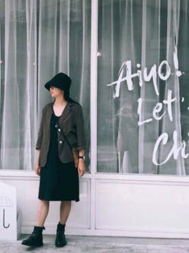 「MUJI」｜「アイテム（ブーツ）」を使った、GREEN GREEN🇹🇼さん（レディース・162cm）の秋コーディネート