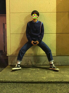 「友達」｜「アイテム（ジャケット/アウター）」を使った、さかなさん（メンズ・185cm）の春コーディネート