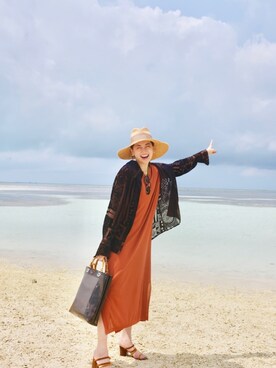 オレンジ系のアイテムを使った 石垣島 の人気ファッションコーディネート Wear