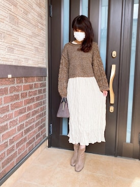 「アイテム（ワンピース/ドレス）」を使った、まゆまゆさん（レディース・160cm・40代）の秋コーディネート