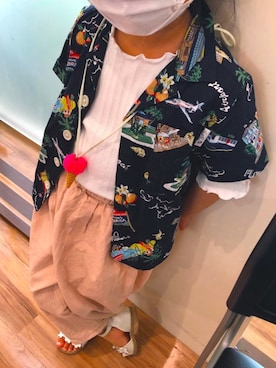 「MIKI HOUSE（ミキハウス）のアイテム（サンダル）」を使った、ITKさん（キッズ・100cm）の春コーディネート