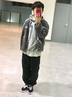 「アイテム（その他アウター、シルバー系）」を使った、lui's_yoshitaroさん（メンズ・176cm）の冬コーディネート