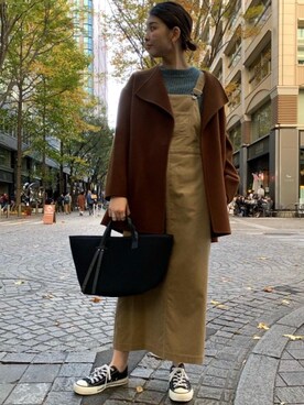 「一押しのアウタースタイル」｜「アイテム（ワンピース/ドレス）」を使った、ogaさん（レディース・168cm）の秋コーディネート