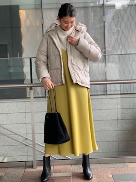 「一押しのアウタースタイル」｜「アイテム（ダウンジャケット/コート）」を使った、ogaさん（レディース・168cm）の冬コーディネート