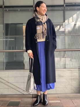 「一押しのアウタースタイル」｜「アイテム（チェスターコート）」を使った、ogaさん（レディース・168cm）の冬コーディネート