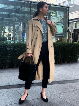 「一押しのアウタースタイル」｜「アイテム（トレンチコート）」を使った、ogaさん（レディース・168cm）の冬コーディネート