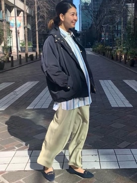 「一押しのアウタースタイル」｜「アイテム（ブルゾン）」を使った、ogaさん（レディース・168cm）の冬コーディネート