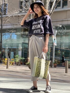 「OUTERSUNSET（アウターサンセット）のアイテム」を使った、ogaさん（レディース・168cm）の春コーディネート