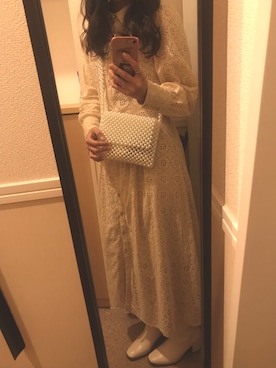 「コットンレース」｜「アイテム（シャツワンピース）」を使った、mplさん（レディース・155cm）の秋コーディネート