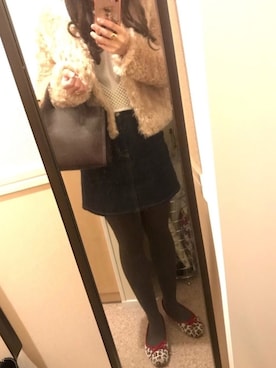 「Chico（チコ）のアイテム（ノーカラージャケット）」を使った、mplさん（レディース・155cm）の冬コーディネート