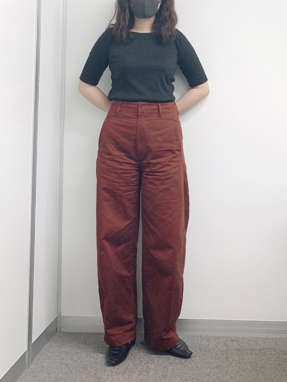 「雨の日コーデ、UNIQLO、LOWRYS FARM、カーブパンツ、ブラック、ブラウン」｜「♡のアイテム（その他雑貨、その他）」を使った、あじ🌷さん（レディース・164cm）の夏コーディネートの1枚目の写真