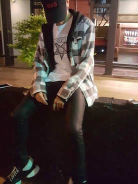 「RICK OWENS」｜「アイテム（その他シューズ）」を使った、Leeyoさん（メンズ・174cm）の夏コーディネート