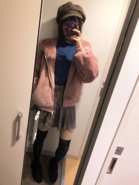 「キュロット」｜「アイテム（キャスケット）」を使った、ちくちゃんさん（レディース・168cm）の秋コーディネート