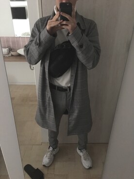 「koe（コエ）のアイテム（チェスターコート）」を使った、ryuseiさん（メンズ・175cm）の冬コーディネート