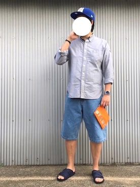 「オックスフォードシャツ」｜「アイテム（財布/小物）」を使った、EI-SUKEさん（メンズ・180cm）の秋コーディネート