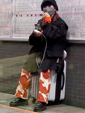 「FREAK'S STORE（フリークスストア）のバルーンスリーブフレアミニワンピース(バンドカラーシャツワンピース)（シャツワンピース）」を使った、おごさん（レディース・148cm）の春コーディネート