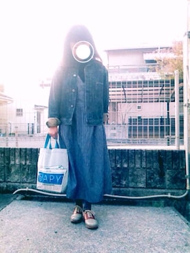 「POU DOU DOU（プードゥドゥ）のアイテム（ジャンパースカート）」を使った、まみをさん（レディース・152cm）の春コーディネート