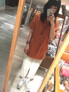 「go slow caravan（ゴースローキャラバン）のアイテム（アクセサリー）」を使った、みずかきさん（レディース・155cm）の春コーディネート