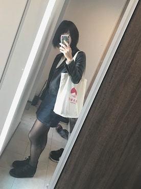 「NATURAL BEAUTY BASIC（ナチュラルビューティーベーシック）のアイテム（ライダースジャケット）」を使った、みづちっくさん（レディース・160cm）の秋コーディネート