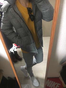 「MK MICHEL KLEIN HOMME （エムケーミッシェルクランオム）のアイテム（ダウンジャケット/コート）」を使った、Y-U-Nさん（メンズ・169cm）の春コーディネート
