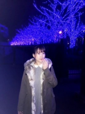 「ラビットファー」｜「アイテム（ワンピース/ドレス）」を使った、meglina♪さん（レディース・165cm）の冬コーディネート