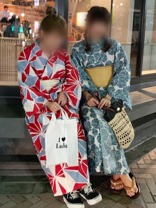 【新品未使用品】koé ねじり梅柄 浴衣・帯・下駄セット サイズF 新品未使用品】koé ねじり梅柄 浴衣・帯・下駄セット サイズF