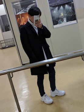 「JOURNAL STANDARD relume（ジャーナルスタンダード　レリューム）のアイテム（チェスターコート）」を使った、なーかわさん（メンズ・165cm）の冬コーディネート