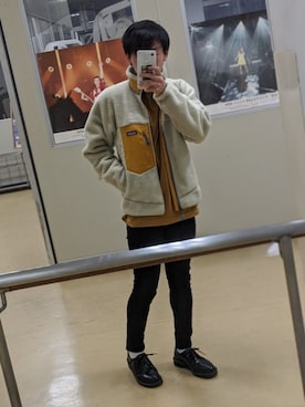 「Dr. Martens（ドクターマーチン）の［UNISEX/ユニセックス］Dr.Martens ドクターマーチン 3EYE GIBSON 1461 MONO 3ホール ギブソン シューズ（ドレスシューズ）」を使った、なーかわさん（メンズ・165cm）の冬コーディネート