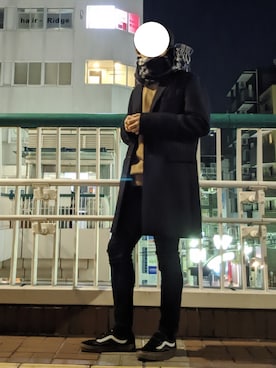 「JOURNAL STANDARD relume（ジャーナルスタンダード　レリューム）のアイテム（チェスターコート）」を使った、なーかわさん（メンズ・165cm）の冬コーディネート
