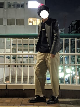 「Dr. Martens（ドクターマーチン）の［UNISEX/ユニセックス］Dr.Martens ドクターマーチン 3EYE GIBSON 1461 MONO 3ホール ギブソン シューズ（ドレスシューズ）」を使った、なーかわさん（メンズ・165cm）の冬コーディネート