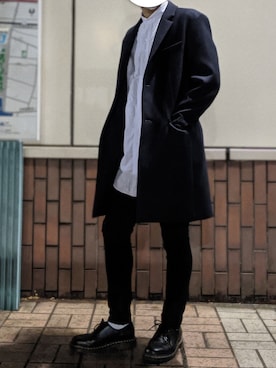 「JOURNAL STANDARD relume（ジャーナルスタンダード　レリューム）のアイテム（チェスターコート）」を使った、なーかわさん（メンズ・165cm）の春コーディネート