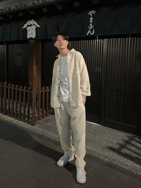 「Starting Over（スターティングオーバー）のアイテム（セットアップ）」を使った、めにほさん（メンズ・180cm）の春コーディネート