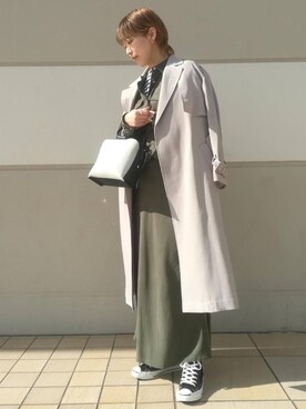 「一押しのアウタースタイル」｜「アイテム（トレンチコート）」を使った、yuuさん（レディース・166cm）の冬コーディネート