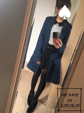 「ロングジャケット」｜S*さん（レディース・149cm）の春コーディネート