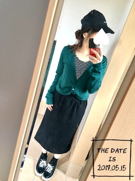 「LOWRYS FARM（ローリーズファーム）のリップルタイトミディスカート　721858（スカート）」を使った、S*さん（レディース・149cm）の春コーディネート