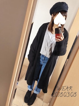 「LEPSIM（レプシィム）のマリンキャスケット　735142（キャスケット）」を使った、S*さん（レディース・149cm）の春コーディネート