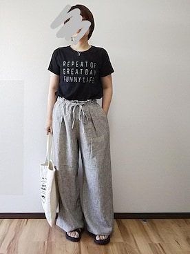 「Another Edition（アナザーエディション）のアイテム（シューズ）」を使った、r。さん（レディース・157cm）の夏コーディネート
