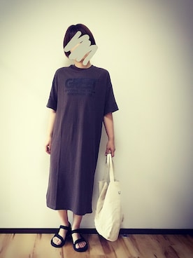 「Another Edition（アナザーエディション）のアイテム（シューズ）」を使った、r。さん（レディース・157cm）の夏コーディネート